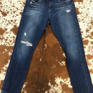 Blank NYC Highly Distressed Skinny Jeans Women's Bleached Medium Wash SZ 32
